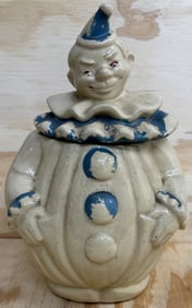 1940s Pan American Art Ceramic Clown Cookie Jar