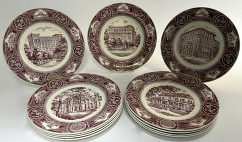 1932 NYU Wedgwood Centennial Porcelain Plates