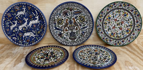 Armenian Iznik Handmade Ceramic Floral Plates