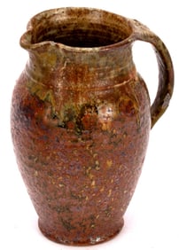 Vintage Handmade Glazed Art Pottery Pitcher