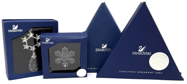 Four Swarovski Christmas Ornaments