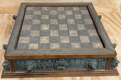 Mexican Aztec vs. Conquistador Complete Chess Set