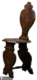19th C Sgabello Hall Chair - Bone Inlay