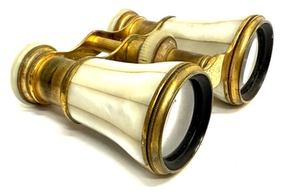 Antique French Mother-of-Pearl Brass Opera Glasses