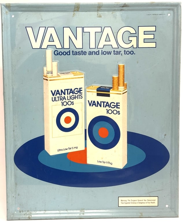 1982 Vantage Cigarettes Advertising Sign (1 of 4)