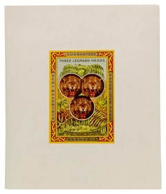 Three Leopard Heads - Fabric Product Label