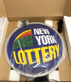 New York Lottery Light-Up Advertising Sign