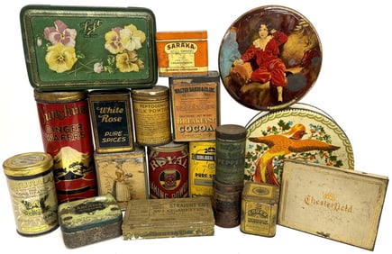Antique & Vintage American Advertising Tin Boxes