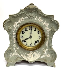 Vintage Jasperware New Haven Table Clock