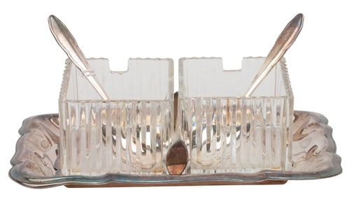 WMF Cromargan Germany Double Condiment Set