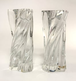 Pair of Baccarat 'Odilon' Twist Candlesticks