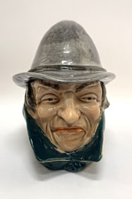 Antique Detective Figural Majolica Humidor