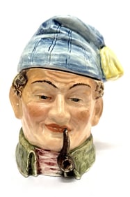 Antique Majolica Figural Tobacco Humidor Jar