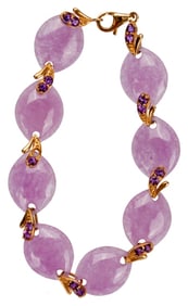 Heng Ngai 14K Purple Jade Amethyst Bracelet