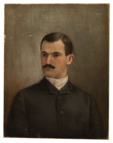 19th C. Portrait of a Man with a Mustache