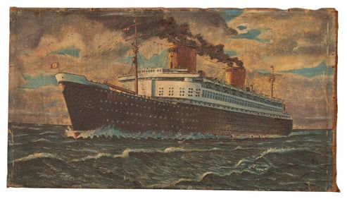Oil Painting of German Ocean Liner SS Bremen