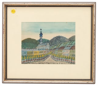 Nikifor Krynicki - Church Landscape Painting