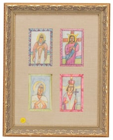Nikifor Krynicki - Four Saint Portrait Drawings