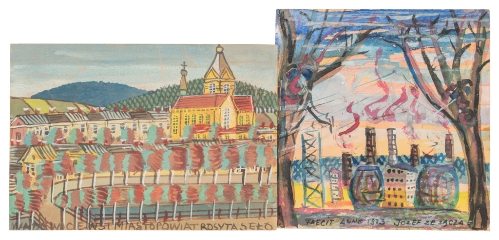 Two Polish Watercolors - Nikifor / Jozef Ze Sacza (1 of 5)