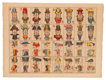 Jeu de Grotesque Uncut French Card Game Sheet