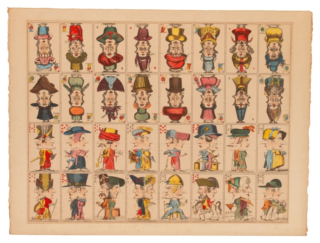 Jeu de Grotesque Uncut French Card Game Sheet (1 of 6)