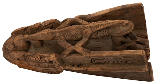 Hand Carved Tribal War Canoe Prow