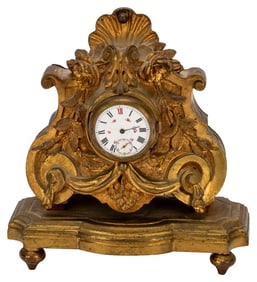 Rococo Mantle Clock, W&D Rolex Movement