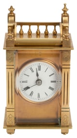19th Century Gilt Brass Carriage Clock