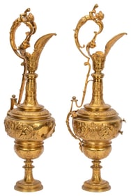 Gilt Bronze French Renaissance Revival Ewers