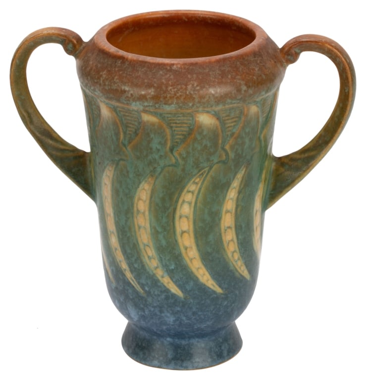 Roseville Falline Pea Pod Handled Vase (1 of 8)