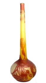 Emile Galle Cameo Glass Bud Vase