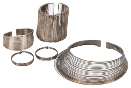 Silver Mid Century Modern Four Piece Parure