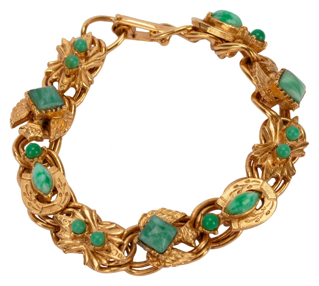 Florenza Gold Tone Peking Glass Charm Bracelet (1 of 7)