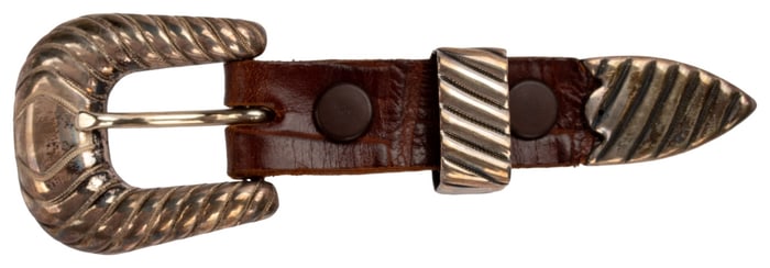 Sunset Trails Sterling Leather Buckle Key Ring