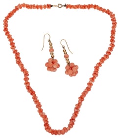 Gold Filled Salmon Coral Jewelry Lot