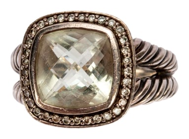 David Yurman Albion White Topaz Sterling Ring