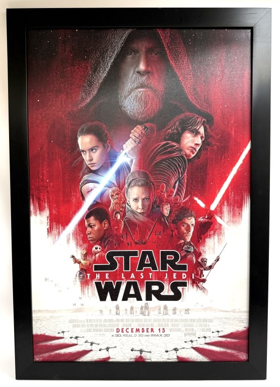Star Wars - The Last Jedi Giclee Art Print: Item/Description: Framed Giclee art print of the movie poster for the film Star Wars: The Last Jedi. Main theatrical release poster for the film, which was released in the United States on December