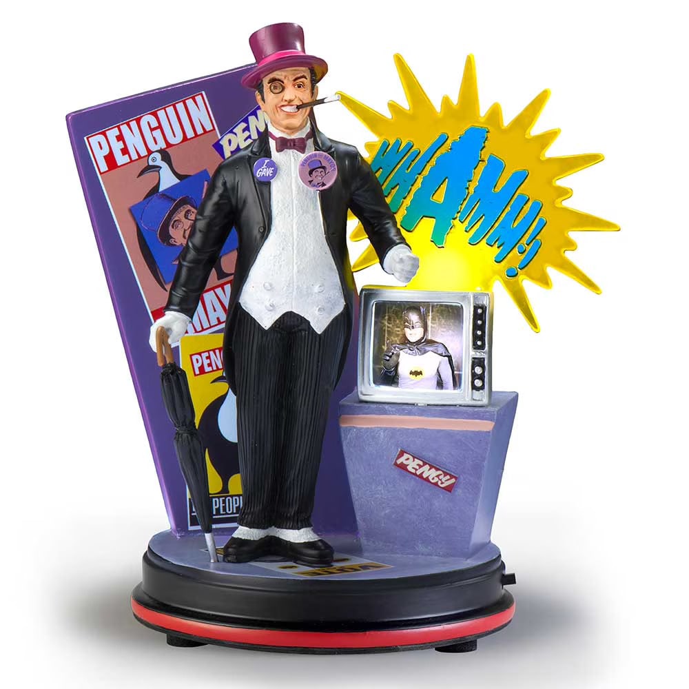 The Bradford Exchange Batman Penguin Figurine: Item/Description: The Bradford Exchange Batman Classic TV Series Figurine Collection Issue #5: Penguin Illuminated Figurine. Featuring the villain the Penguin (Oswald Cobblepot) as portrayed by
