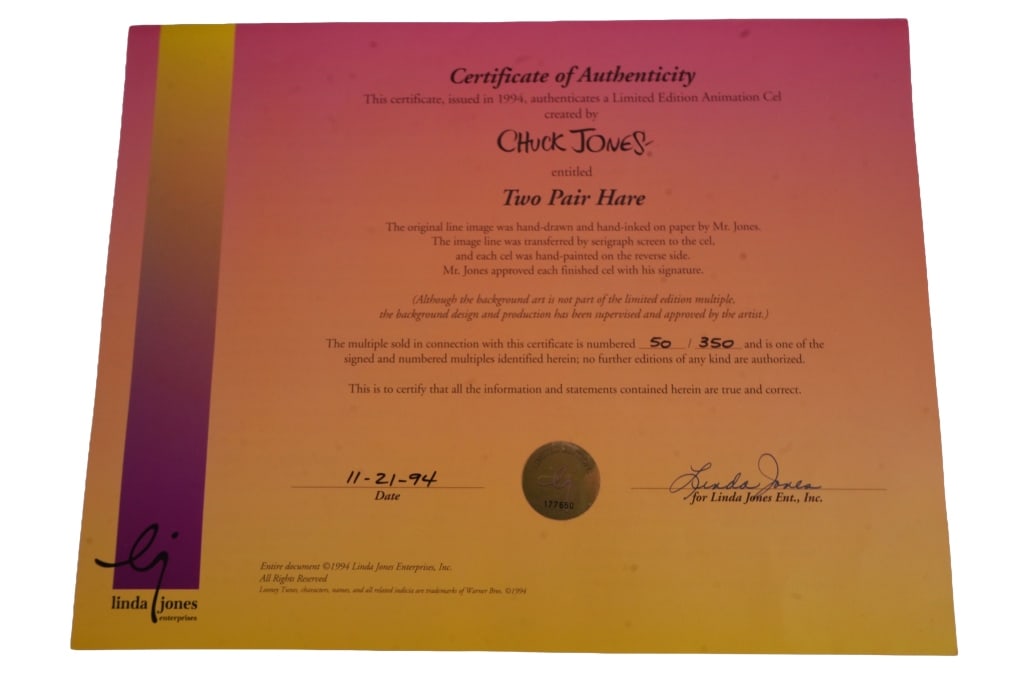 Warner Bros. "Two Pair Here" Animation Cel - 3