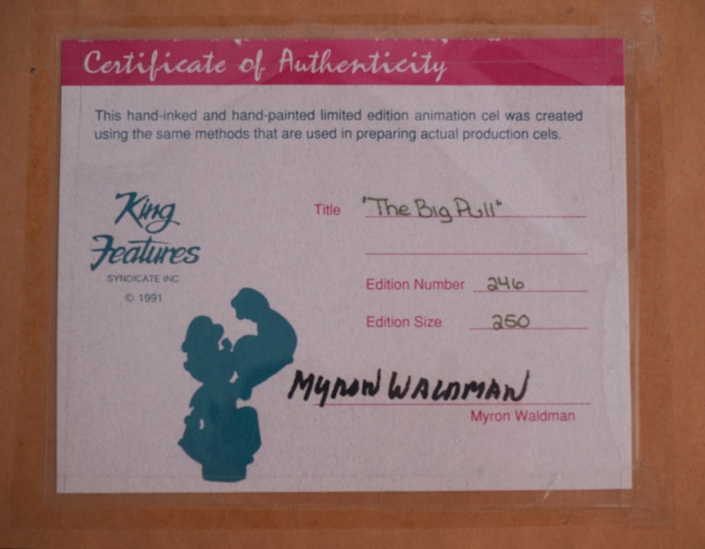 Popeye "The Big Pull" Signed Animation Cel - 4