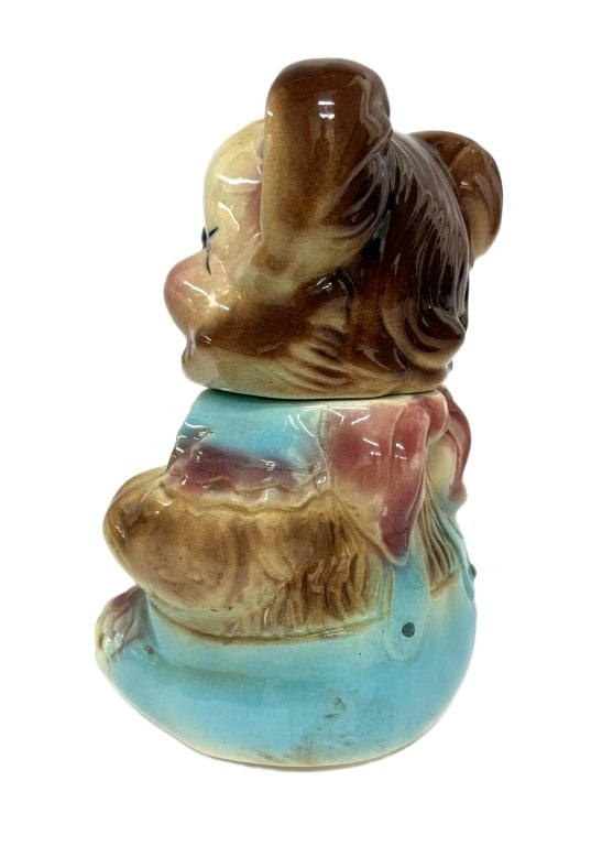1950s Bisque Ceramic Teddy Bear Cookie Jar - 3