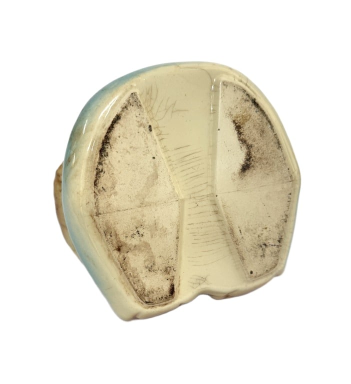 1950s Bisque Ceramic Teddy Bear Cookie Jar - 8