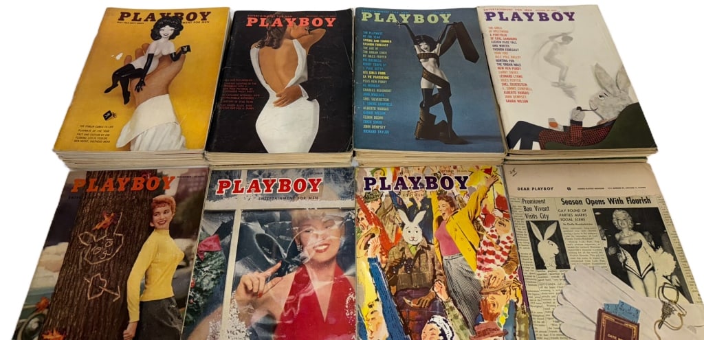 1950s-1960s Golden Age Playboy Magazines: Item/Description: Group of vintage Playboy magazines published during the 1950s-1960s. Contents include early "Playmate of the Month" pictorials, original centerfolds, fiction, interviews, and period