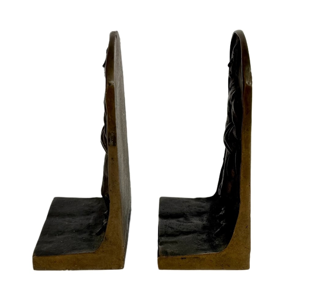 High Relief Bronze Bookends - 2