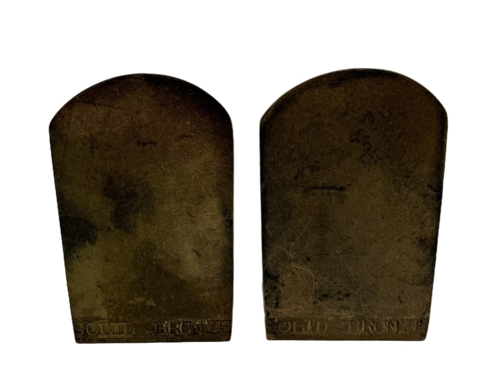 High Relief Bronze Bookends - 4