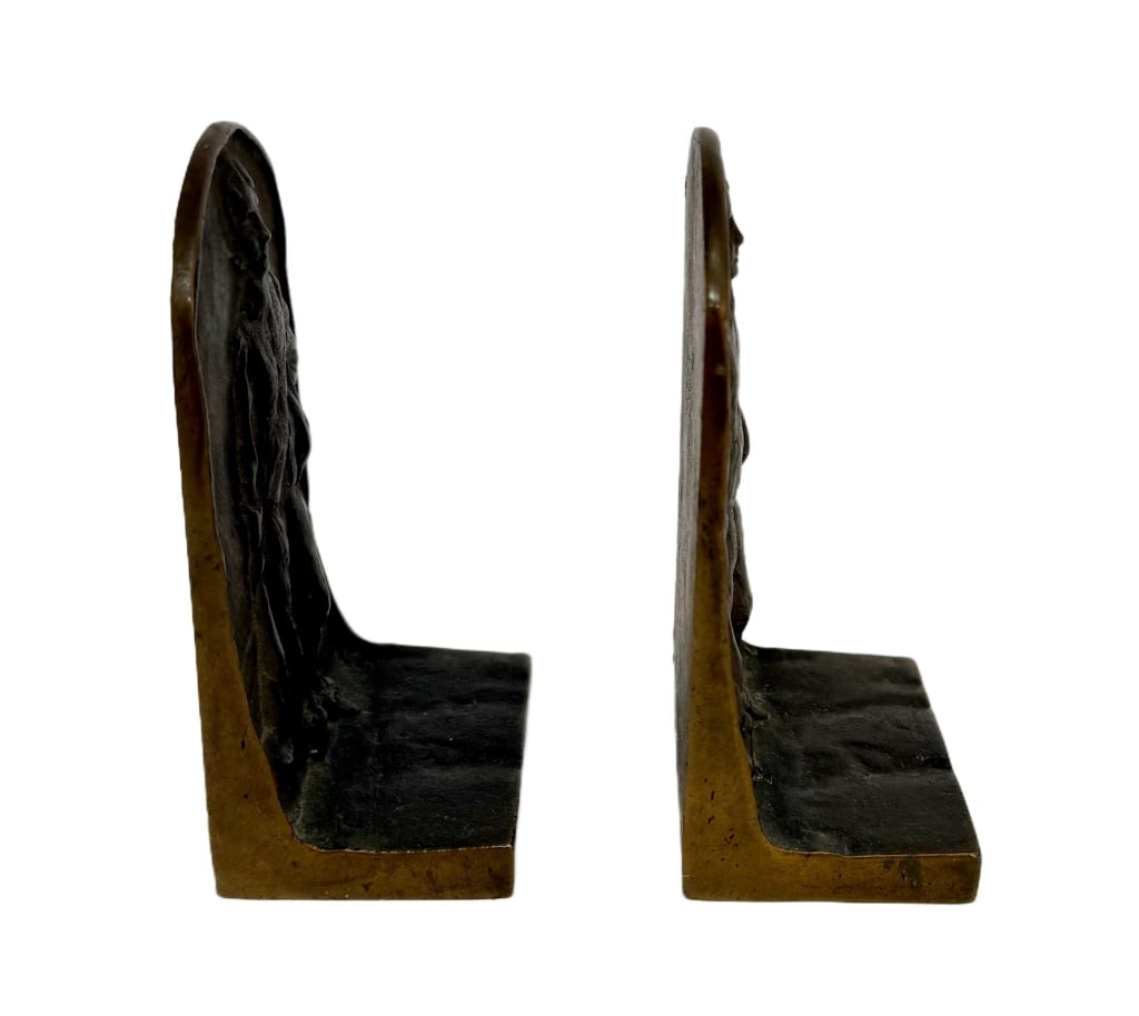 High Relief Bronze Bookends - 5