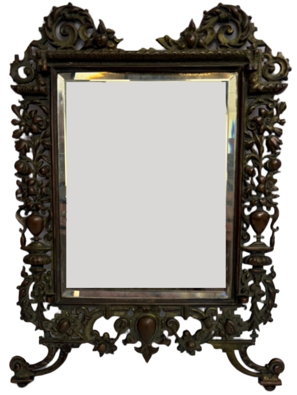 Antique Victorian Brass Table Mirror (1 of 3)
