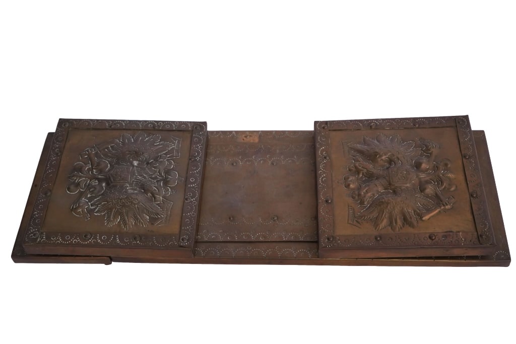 Antique Adjustable Brass Book Slide - 2