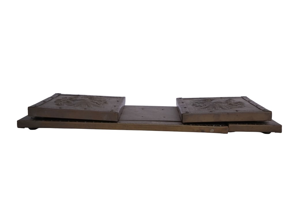 Antique Adjustable Brass Book Slide - 4