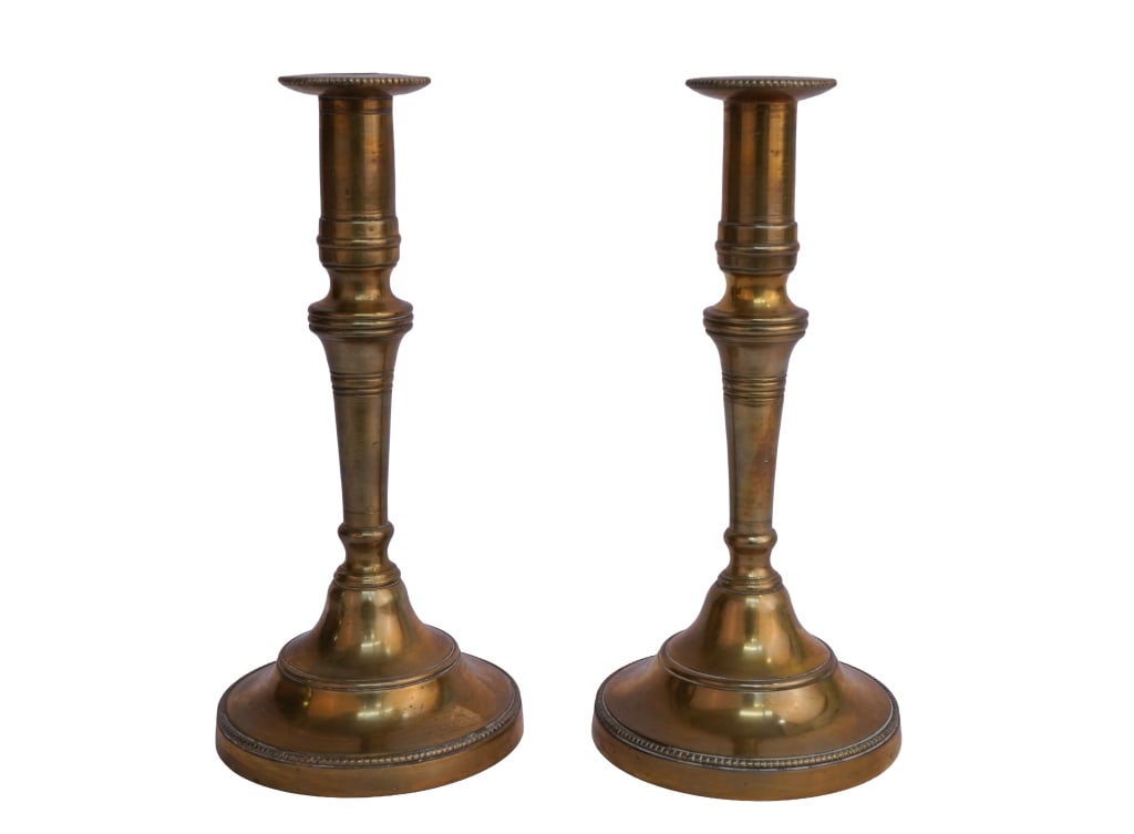 Pair of Antique Brass Candlesticks (1 of 2)